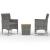 Set mobilier grădină, 3 piese, gri, poliratan și lemn acacia GartenMobel Dekor