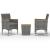 Set mobilier grădină, 3 piese, gri, poliratan și lemn acacia GartenMobel Dekor