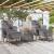 Set mobilier grădină, 5 piese, gri, poliratan și lemn acacia GartenMobel Dekor