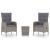 Set mobilier grădină, 3 piese, gri, poliratan și lemn acacia GartenMobel Dekor