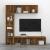 Set dulap TV/cărți, 3 piese, stejar afumat, 180x30x180 cm GartenMobel Dekor