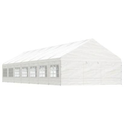 Foișor cu acoperiș, alb, 15,61x5,88x3,75 m, polietilenă GartenMobel Dekor
