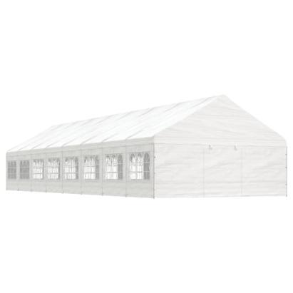 Foișor cu acoperiș, alb, 17,84x5,88x3,75 m, polietilenă GartenMobel Dekor
