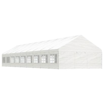 Foișor cu acoperiș, alb, 20,07x5,88x3,75 m, polietilenă GartenMobel Dekor