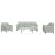 Set de canapele cu perne, 4 piese, gri deschis, catifea GartenMobel Dekor