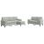 Set de canapele cu perne, 3 piese, gri deschis, catifea GartenMobel Dekor