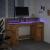 Birou cu lumini LED stejar artizanal 140x55x91cm lemn prelucrat GartenMobel Dekor