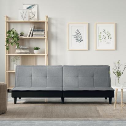 Canapea extensibilă, gri deschis, material textil GartenMobel Dekor