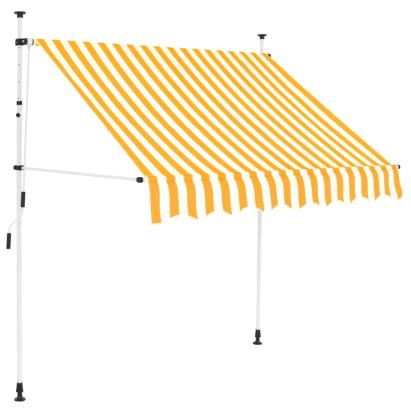 Copertină retractabilă manual, portocaliu & alb, 150 cm, dungi GartenMobel Dekor