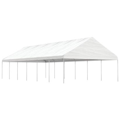 Foișor cu acoperiș, alb, 13,38x5,88x3,75 m, polietilenă GartenMobel Dekor
