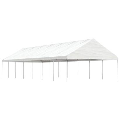 Foișor cu acoperiș, alb, 15,61x5,88x3,75 m, polietilenă GartenMobel Dekor