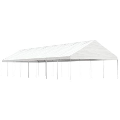 Foișor cu acoperiș, alb, 17,84x5,88x3,75 m, polietilenă GartenMobel Dekor