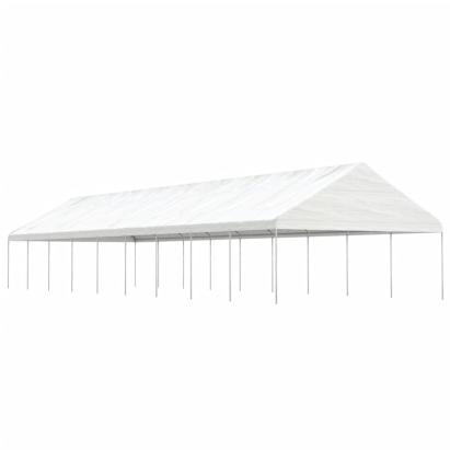Foișor cu acoperiș, alb, 20,07x5,88x3,75 m, polietilenă GartenMobel Dekor