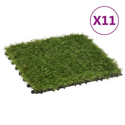 Plăci de iarbă artificială, 11 buc, verde, 30x30 cm GartenMobel Dekor