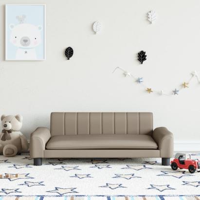 Canapea pentru copii, cappuccino, 90x53x30 cm, piele ecologică GartenMobel Dekor