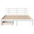 Cadru de pat cu sertare, alb, 135x190 cm, lemn masiv de pin GartenMobel Dekor