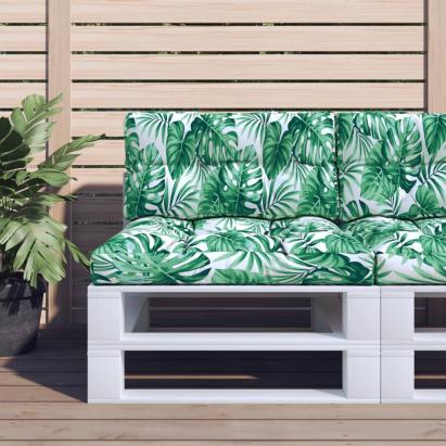 Pernă de paleți, model frunze, 70x40x12 cm, textil GartenMobel Dekor