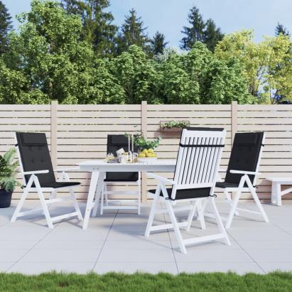 Perne de scaun cu spătar înalt, 4 buc, negru, țesătură Oxford GartenMobel Dekor
