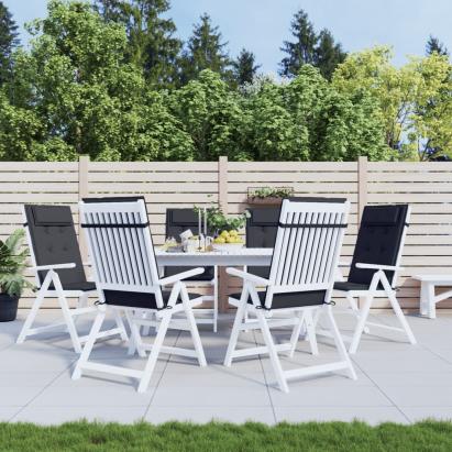 Perne de scaun cu spătar înalt, 6 buc, negru, țesătură Oxford GartenMobel Dekor