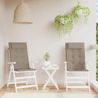 Perne scaun cu spătar înalt, 2 buc, gri taupe, țesătură Oxford GartenMobel Dekor