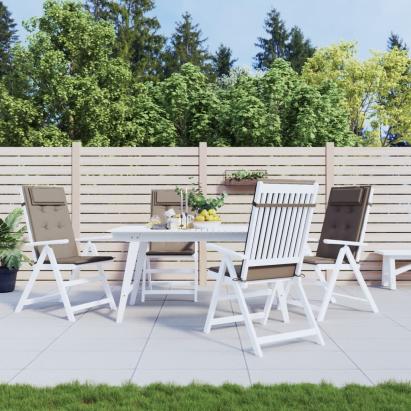 Perne scaun cu spătar înalt, 4 buc, gri taupe, țesătură Oxford GartenMobel Dekor