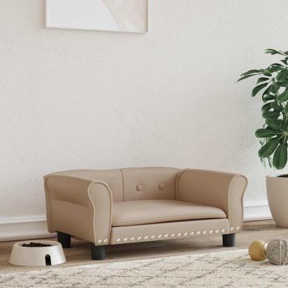 Pat de câini, cappuccino, 70x45x30 cm, piele ecologică GartenMobel Dekor