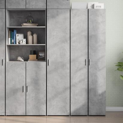 Dulap înalt, gri beton, 40x42,5x185 cm, lemn prelucrat GartenMobel Dekor