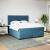 Pat box spring cu saltea, albastru, 180x200 cm, catifea GartenMobel Dekor