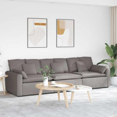 Canapea modulară cu perne, gri taupe GartenMobel Dekor