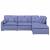 Canapea modulară cu taburet și perne, textil, albastru jeans GartenMobel Dekor