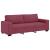 Set canapea cu perne, 2 piese, roșu vin, material textil GartenMobel Dekor