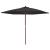 Umbrelă de soare de grădină stâlp din lemn, negru, 299x240 cm GartenMobel Dekor