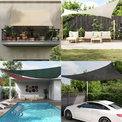 Pânză parasolar gri deschis 5x6x6 m HDPE 160 g/m² triunghiular GartenMobel Dekor