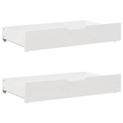 Sertare de pat, 2 buc., 95x55x16 cm, alb, lemn masiv de pin GartenMobel Dekor