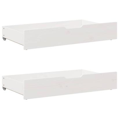 Sertare de pat, 2 buc., 90x55x16 cm, alb, lemn masiv de pin GartenMobel Dekor