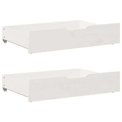 Sertare de pat, 2 buc., 80x55x16 cm, alb, lemn masiv de pin GartenMobel Dekor