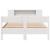 Pat cu bibliotecă fără saltea, alb, 140x190 cm, lemn masiv pin GartenMobel Dekor