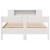 Pat cu bibliotecă fără saltea, alb, 120x190 cm, lemn masiv pin GartenMobel Dekor