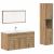Set mobilier de baie, 3 piese, stejar artizanal, lemn prelucrat GartenMobel Dekor