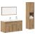 Set mobilier de baie, 3 piese, stejar artizanal, lemn prelucrat GartenMobel Dekor