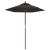 Umbrelă de soare de grădină stâlp din lemn, negru, 196x231 cm GartenMobel Dekor
