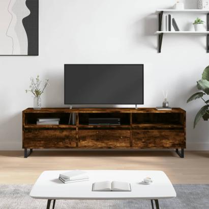 Comodă TV, stejar fumuriu, 150x30x44,5 cm, lemn prelucrat GartenMobel Dekor