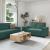 Set de canapele cu perne, 3 piese, verde închis, catifea GartenMobel Dekor