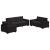 Set de canapele cu perne, 3 piese, negru, catifea GartenMobel Dekor