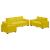 Set de canapele cu perne, 3 piese, galben, catifea GartenMobel Dekor