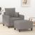 Fotoliu canapea cu taburet, taupe, 60 cm, material textil GartenMobel Dekor