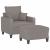 Fotoliu canapea cu taburet, taupe, 60 cm, material textil GartenMobel Dekor