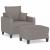 Fotoliu canapea cu taburet, taupe, 60 cm, material textil GartenMobel Dekor