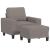 Fotoliu canapea cu taburet, taupe, 60 cm, material textil GartenMobel Dekor