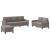 Set de canapea cu perne, 3 piese, gri taupe, material textil GartenMobel Dekor